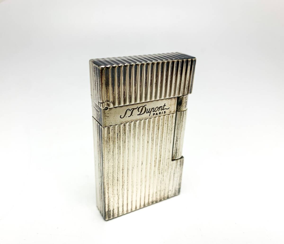 S.T Dupont デュポン ライン2 ヴァーティカルライン シルバーカラー ライター 喫煙具 小物 趣味 コレクション※現(xiàn)狀品