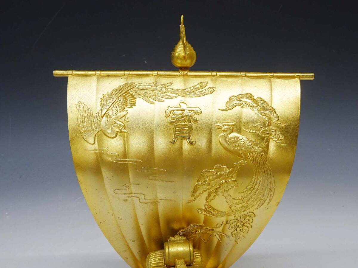 ◇(NS) 宝船 置物 金属工芸 金 縁起物 開運 金運 商売繁盛 店舗 ◇(NS) 宝船 置物 金属工芸 金 縁起物 開運 金運 商売繁盛 店舗