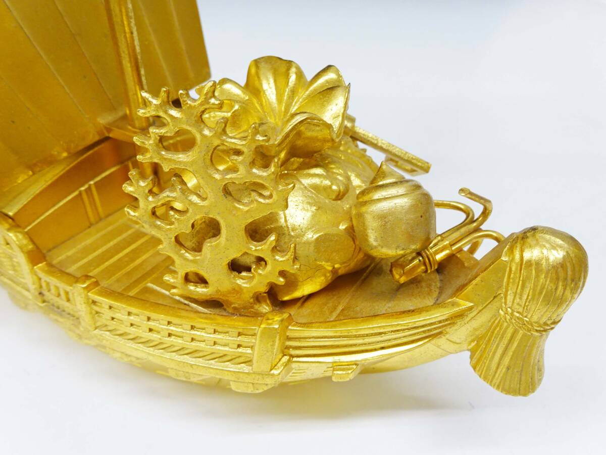 ◇(NS) 宝船 置物 金属工芸 金 縁起物 開運 金運 商売繁盛 店舗 ◇(NS) 宝船 置物 金属工芸 金 縁起物 開運 金運 商売繁盛 店舗