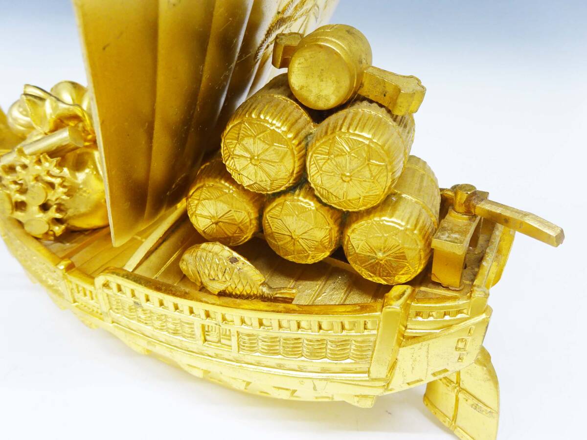◇(NS) 宝船 置物 金属工芸 金 縁起物 開運 金運 商売繁盛 店舗 ◇(NS) 宝船 置物 金属工芸 金 縁起物 開運 金運 商売繁盛 店舗