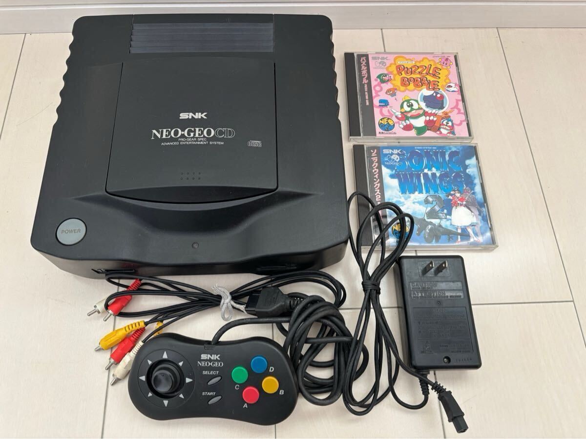 ネオジオCD NEOGEO-CD SNK 本体、ソニックウイングス2 パズル