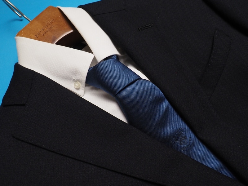 新品 STUDIO by DURBAN ダーバン 秋冬総裏 Super120'S 艶感ウール100% ジオメトリック柄 スーツY4濃紺(39) 0400282_画像3