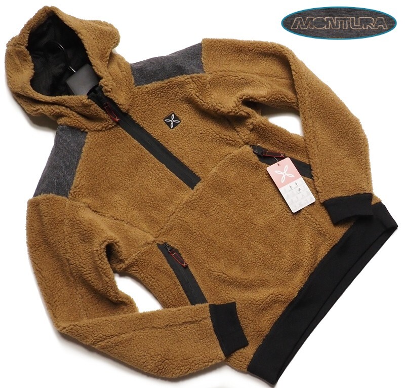 新品正規38500円 MONTURA モンチュラ NOMAD MAGLIA フーデッドフリース/ジャケットLブラウン(38) イタリア発ブランド