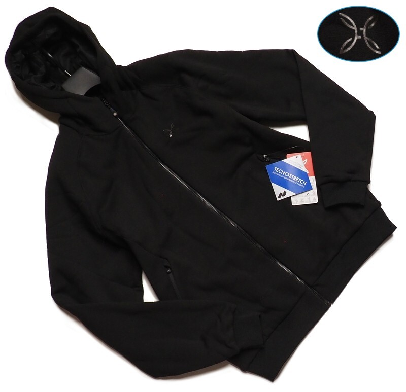 新品正規27500円 MONTURA モンチュラ PROJECT HOODY MAGLIA 段ボールニット パーカー メンズXSブラック(90) イタリア発ブランド