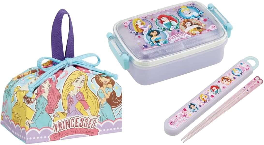  новый товар нераспечатанный *Skater. коробка для завтрака 3 позиций комплект * Disney Princess 450ml ланч box . палочки для еды сумка для бэнто мешочек ребенок Kids девочка розовый незначительный фиолетовый цвет сделано в Японии 