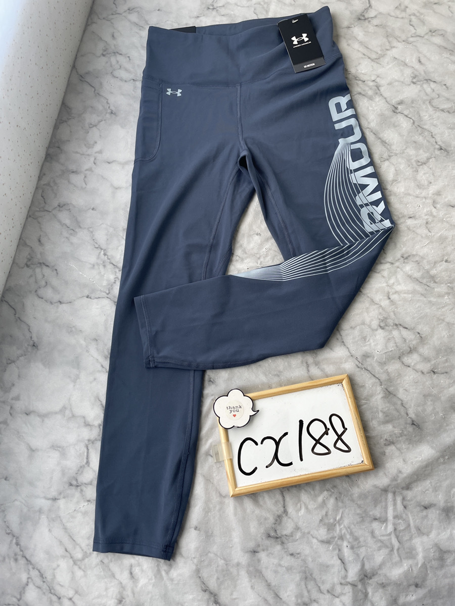 [アンダーアーマー] トレーニングベースレイヤー UAモーション アンクルレギンス〈ブランド〉 Downpour Gray Harbor Blue　size LG（L）