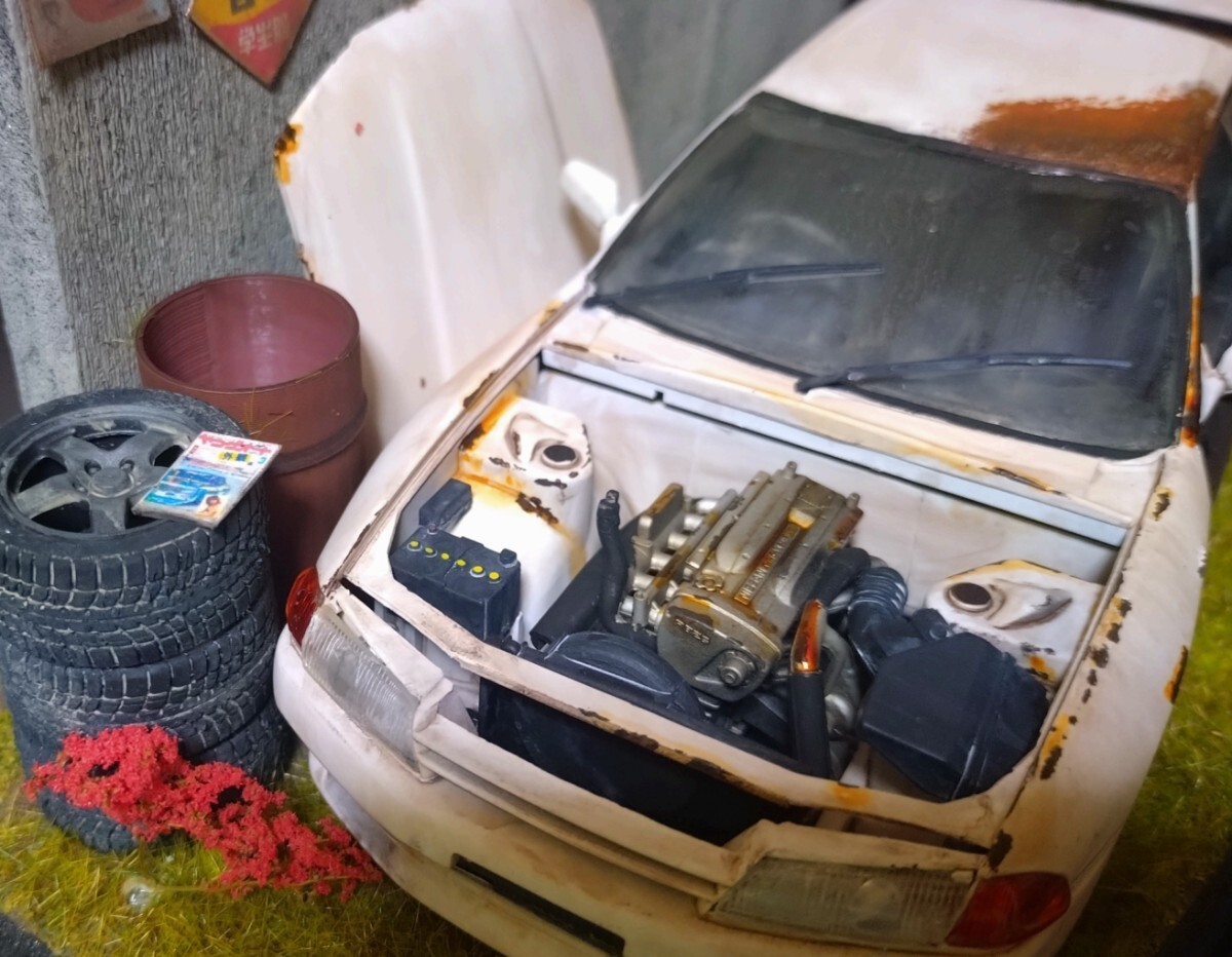 1/24 スカイラインGT-R(R32) 昭和の風景 草ヒロ 旧車 自作情景 1/24 スカイラインGT-R(R32) 昭和の風景 草ヒロ 旧車 自作情景