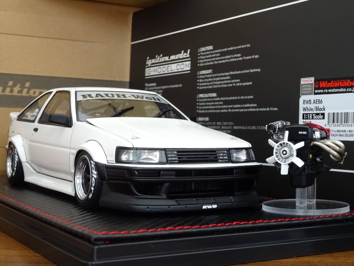 ☆WEB限定70台☆IG2968☆1/18 RWB AE86 White/Black With Engine ☆WEB限定70台☆IG2968☆1/18 RWB AE86 White/Black With Engine