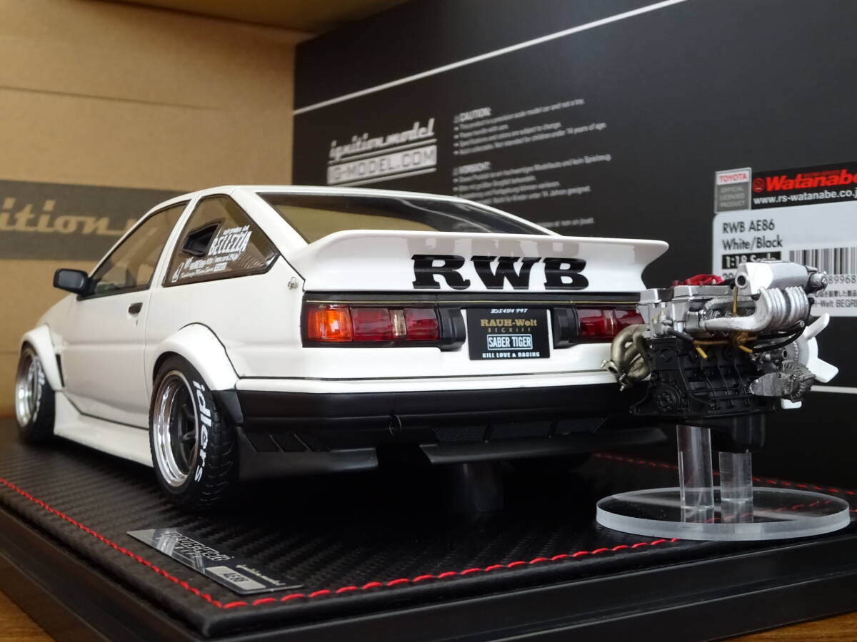 ☆WEB限定70台☆IG2968☆1/18 RWB AE86 White/Black With Engine ☆WEB限定70台☆IG2968☆1/18 RWB AE86 White/Black With Engine