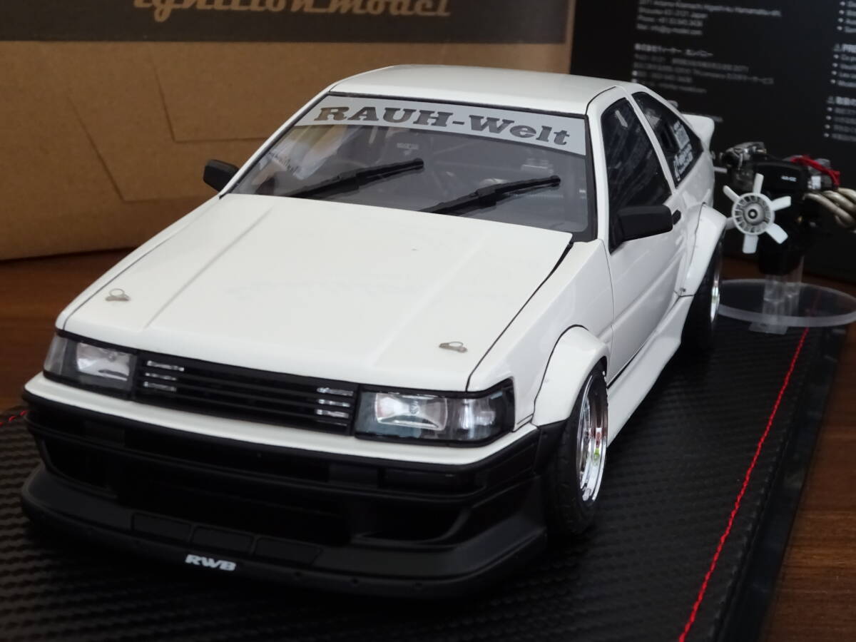 ☆WEB限定70台☆IG2968☆1/18 RWB AE86 White/Black With Engine ☆WEB限定70台☆IG2968☆1/18 RWB AE86 White/Black With Engine