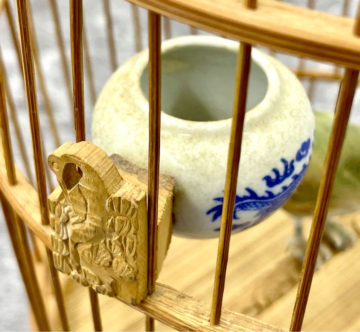 ジャンク□鳥籠 鳥かご 精密彫刻 竹細工 木製 置物 工芸品 ジャンク□鳥籠 鳥かご 精密彫刻 竹細工 木製 置物 工芸品