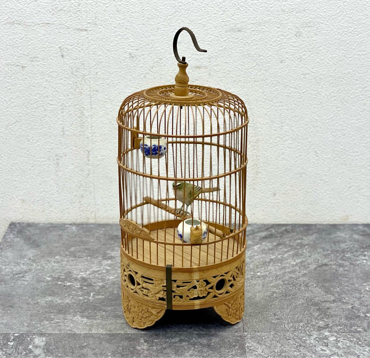 ジャンク□鳥籠 鳥かご 精密彫刻 竹細工 木製 置物 工芸品 ジャンク□鳥籠 鳥かご 精密彫刻 竹細工 木製 置物 工芸品