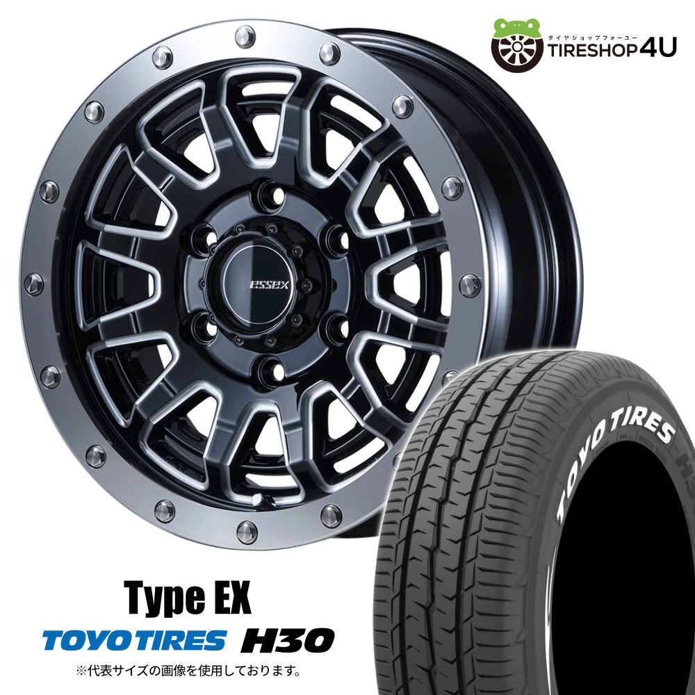 4本セット エセックス タイプEX 15x6.0J 6/139.7 +33 BKM TOYO トーヨー H30 195/80R15 WL ハイエース レジアスエース 200系