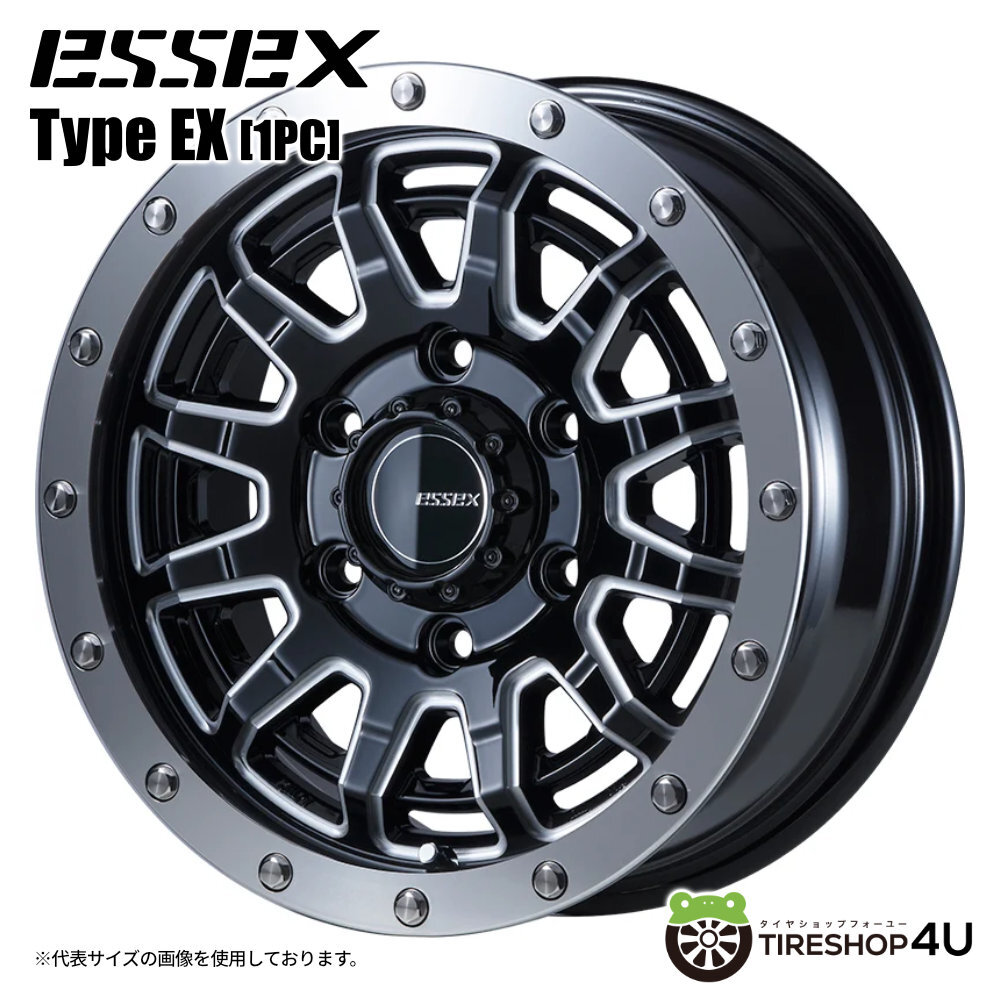 4本セット エセックス タイプEX 15x6.0J 6/139.7 +33 BKM ヨコハマ ジオランダーX-AT G016A 195/80R15 WL ハイエース レジアスエース 200系
