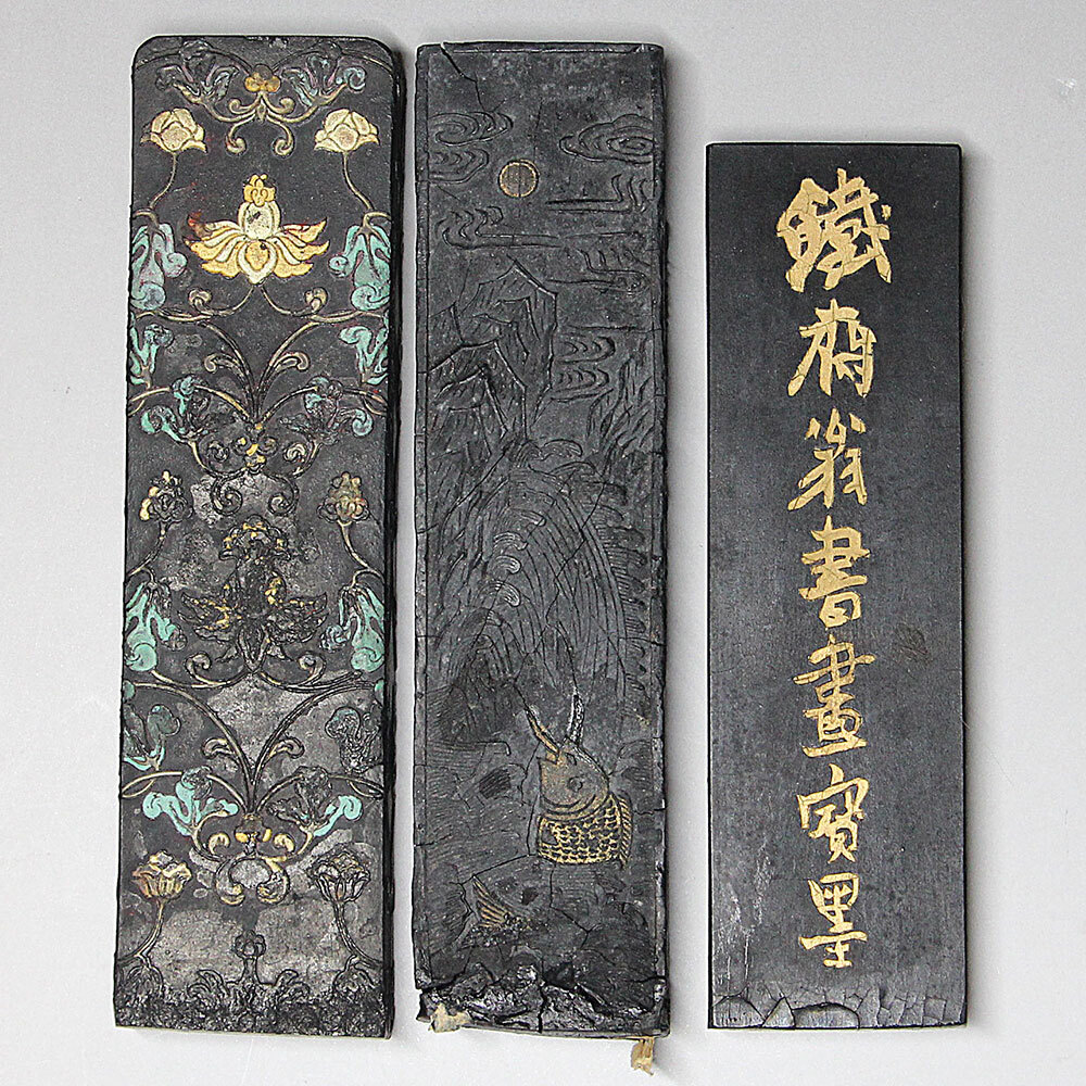 ☆ 中国墨 3点 鐡斎翁書画寳墨 如鏤金 など / 文房四寶 古墨 ☆ 中国墨 3点 鐡斎翁書画寳墨 如鏤金 など / 文房四寶 古墨
