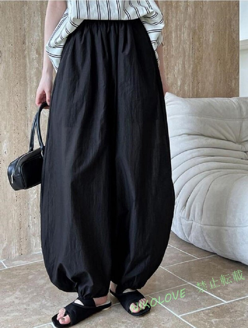 ☆新品 ゆったりやわらかぽってりコットン風パンツ★ ★大きいサイズ★ウエストゴム のゆったりアラジンパンツサルエル MK449