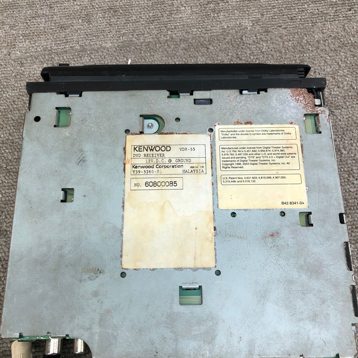 AV3-320 激安 カーステレオ DVDプレーヤー KENWOOD VDR-55 60800085 CD DVD FM/AM 通電未確認 ジャンク