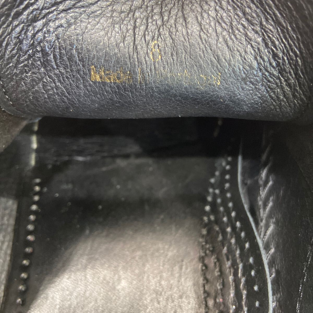 【Padmore &Barnes パドモアバーンズ】シューズ US8 ブラック スウェード willow別注 スクエアトゥ 2503oki h_画像6