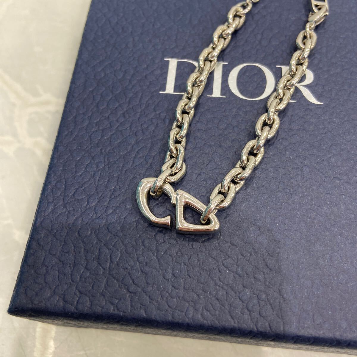 [Christian Dior Christian Dior ]B3649HOMMT CD30 цепь ссылка браслет латунь серебряный 2503oki M