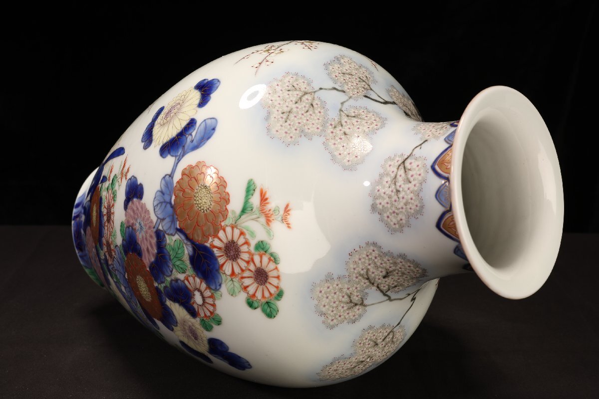 珍品堂】1円から オールド香蘭社 染錦上絵金彩牡丹絵 花瓶 飾り 珍品堂】1円から オールド香蘭社 染錦上絵金彩牡丹絵 花瓶 飾り