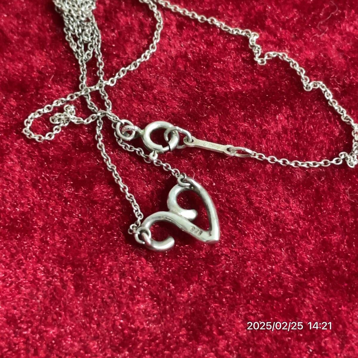 SILVER925 SV925 TIFFANY & Co. ティファニー Vロゴ 小豆チェーン ネックレス アクセサリー 小物 裝飾品