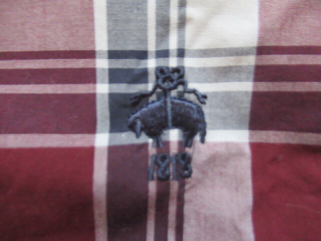 ◆Brooks Brothers　◆メンズチェック長(zhǎng)袖シャツ　◆エンジ色　◆サイズS（タグ表記）