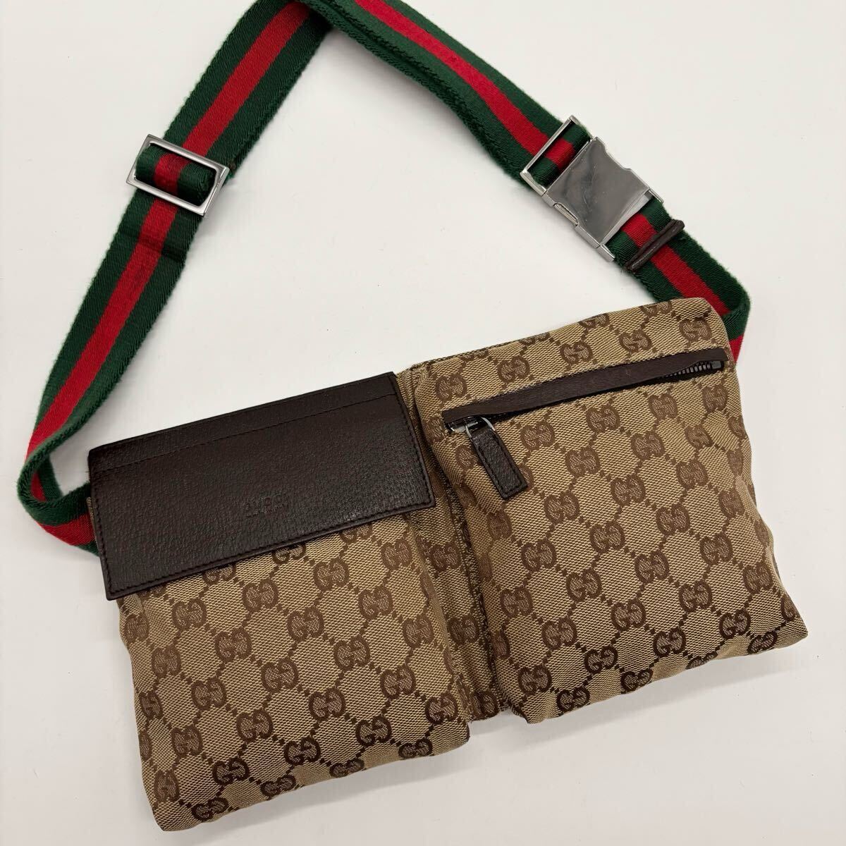 美品 GUCCI グッチ ボディバッグ ウエストポーチ シェリーライン 美品 GUCCI グッチ ボディバッグ ウエストポーチ シェリーライン