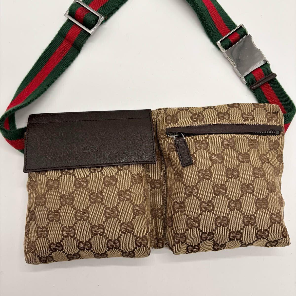 美品 GUCCI グッチ ボディバッグ ウエストポーチ シェリーライン 美品 GUCCI グッチ ボディバッグ ウエストポーチ シェリーライン