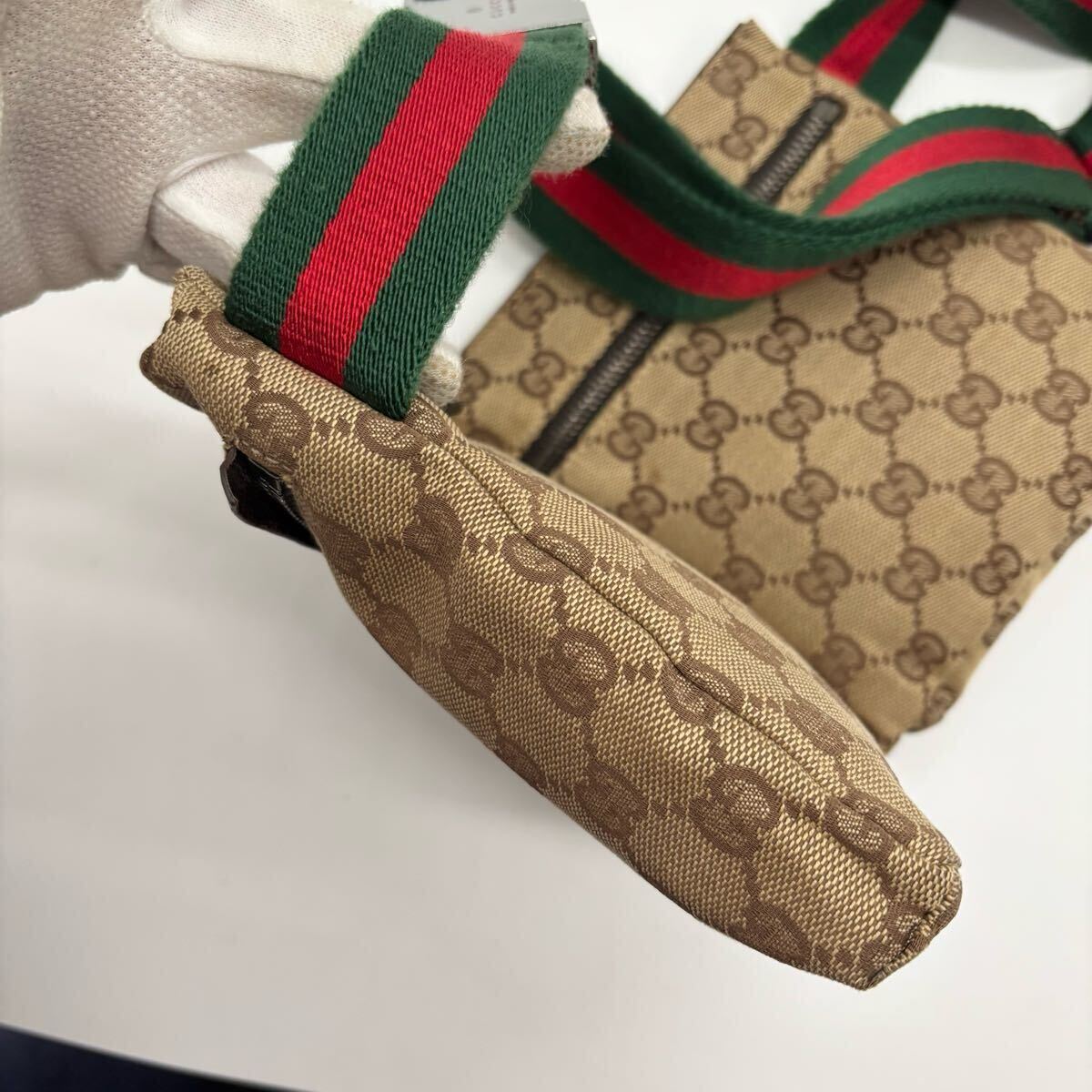 美品 GUCCI グッチ ボディバッグ ウエストポーチ シェリーライン 美品 GUCCI グッチ ボディバッグ ウエストポーチ シェリーライン