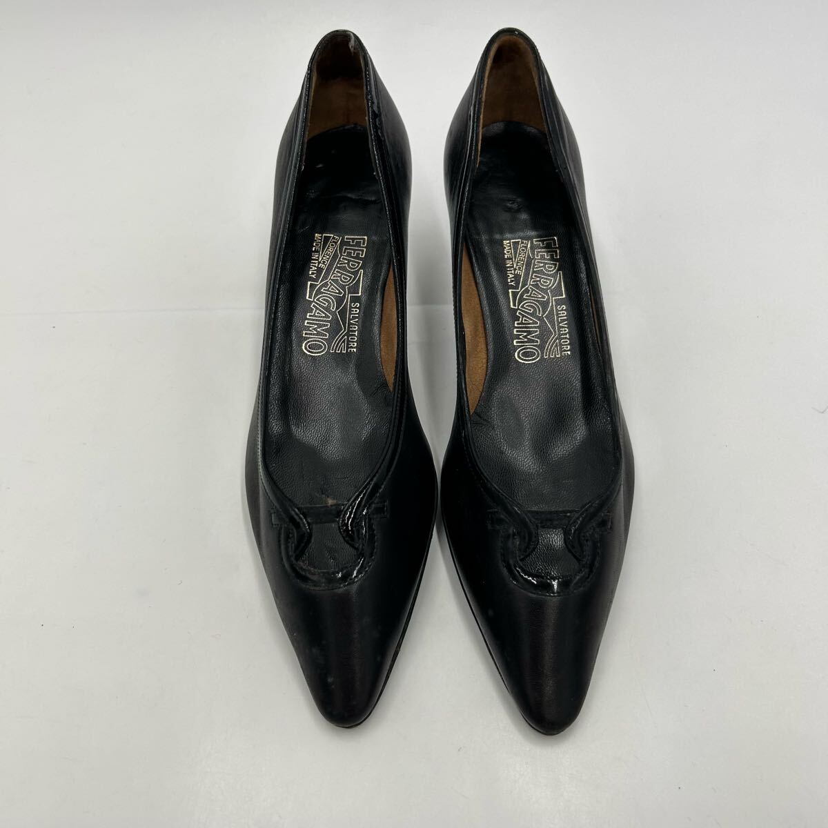A ■ イタリア制 '高級(jí)ラグジュアリー靴' Salvatore Ferragamo サルヴァトーレフェラガモ 本革 ヒール サンダル 6D 23cm 婦人靴 シューズ