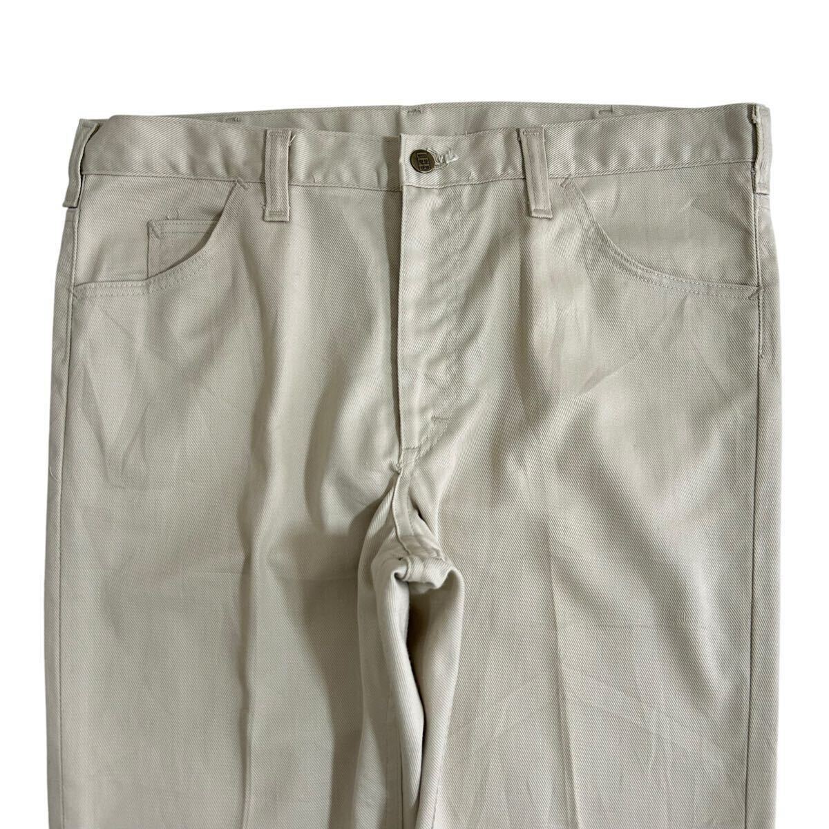 70s Lee Leens 生成り コットンツイル スリム パンツ USA製 70s Lee Leens 生成り コットンツイル スリム パンツ USA製
