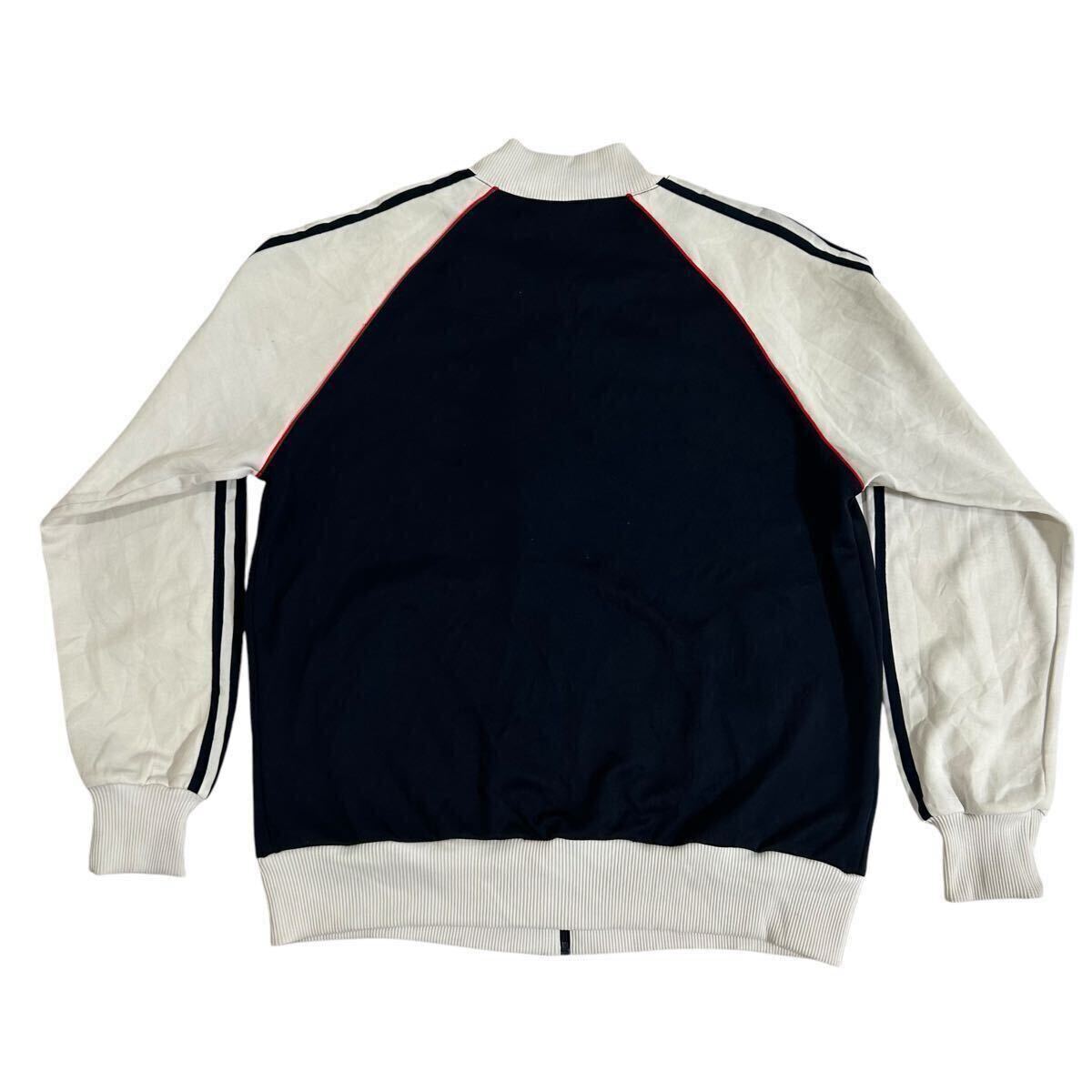 80s adidas USA 刺繍ロゴ トラックジャケット ツートン 紺 白 L 80s adidas USA 刺繍ロゴ トラックジャケット ツートン 紺 白 L