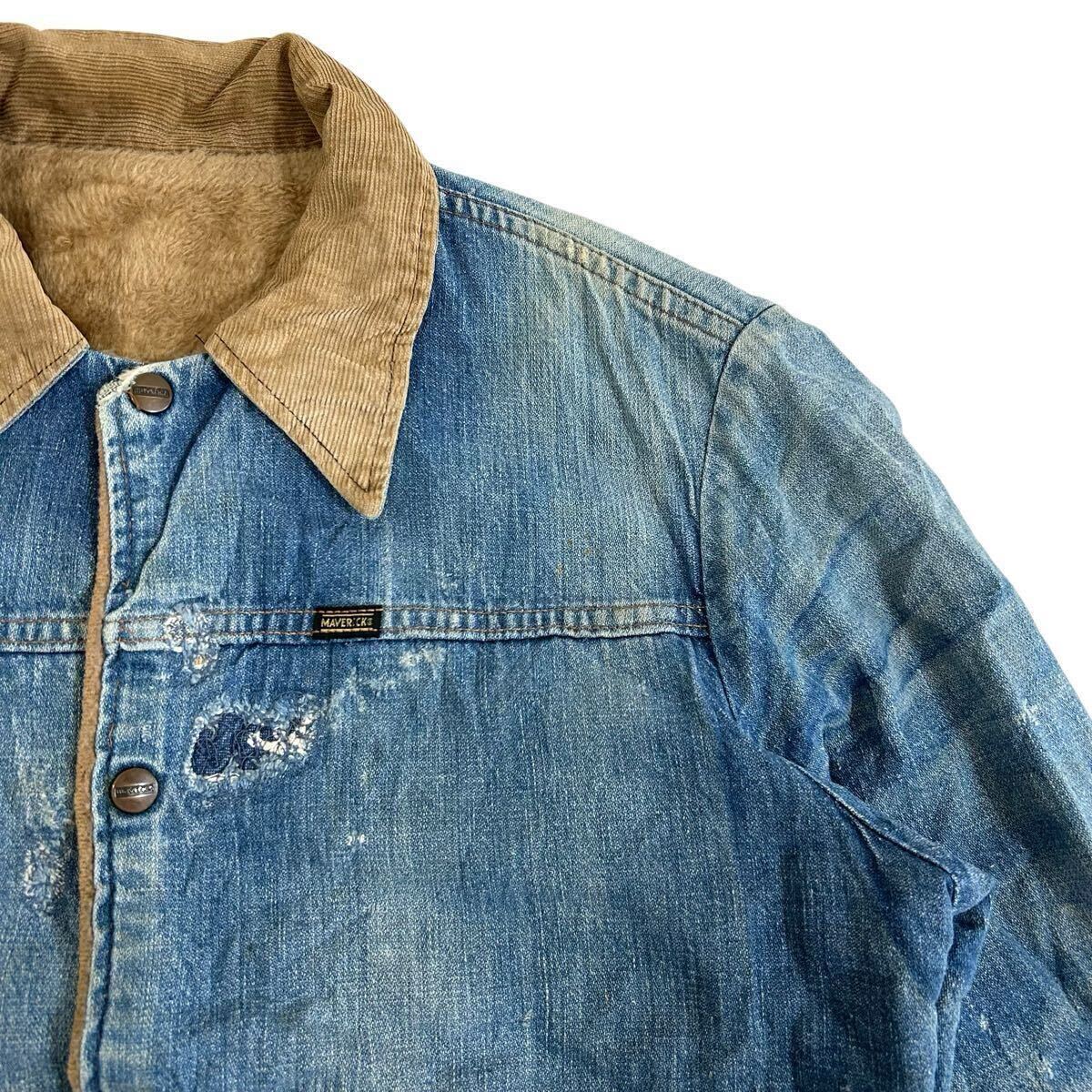 雰囲気抜群 70s MAVERICK 襟コーデュロイ デニムジャケット 雰囲気抜群 70s MAVERICK 襟コーデュロイ デニムジャケット