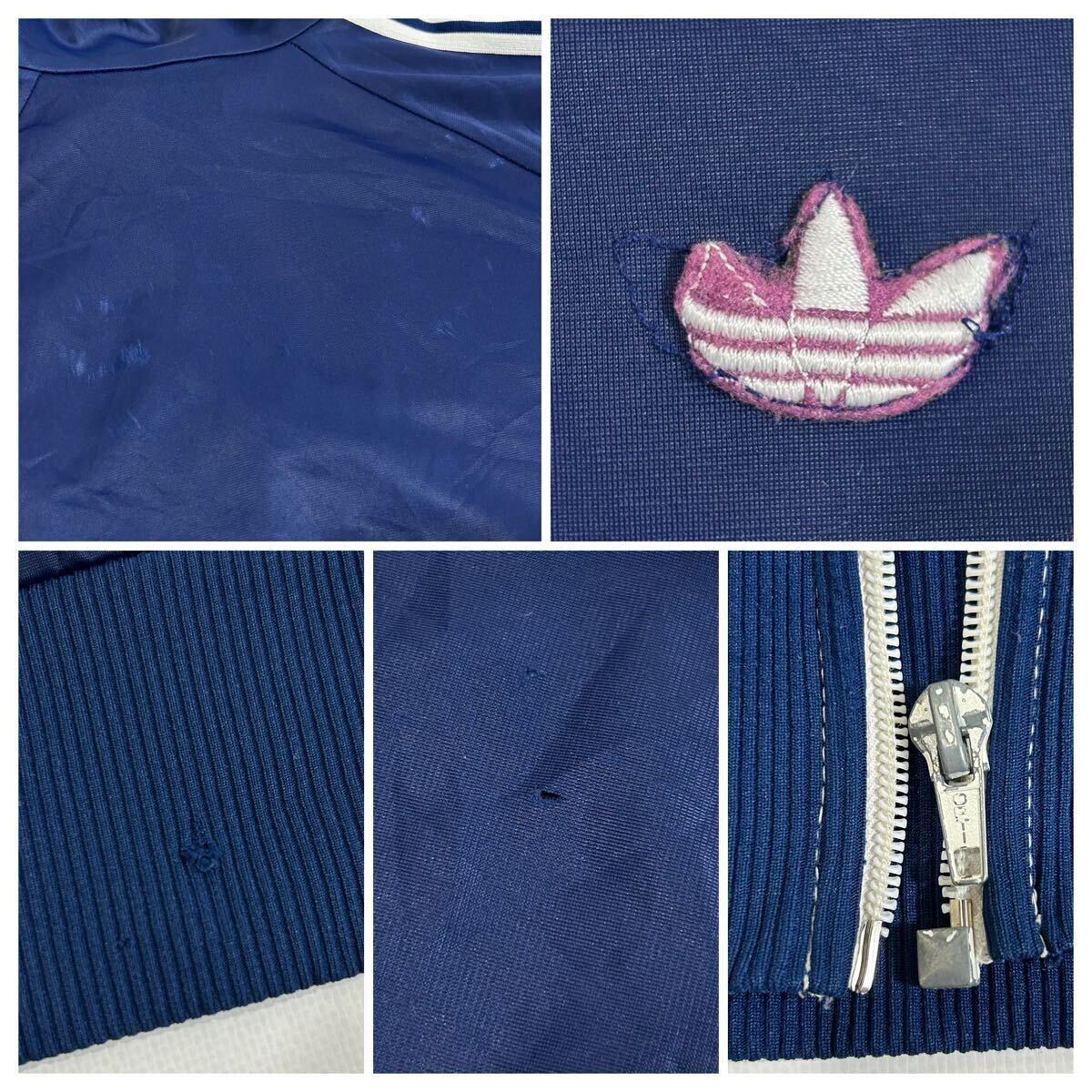 西ドイツ製 70s adidas 曲がりポケット トラックジャケット 紺 西ドイツ製 70s adidas 曲がりポケット トラックジャケット 紺