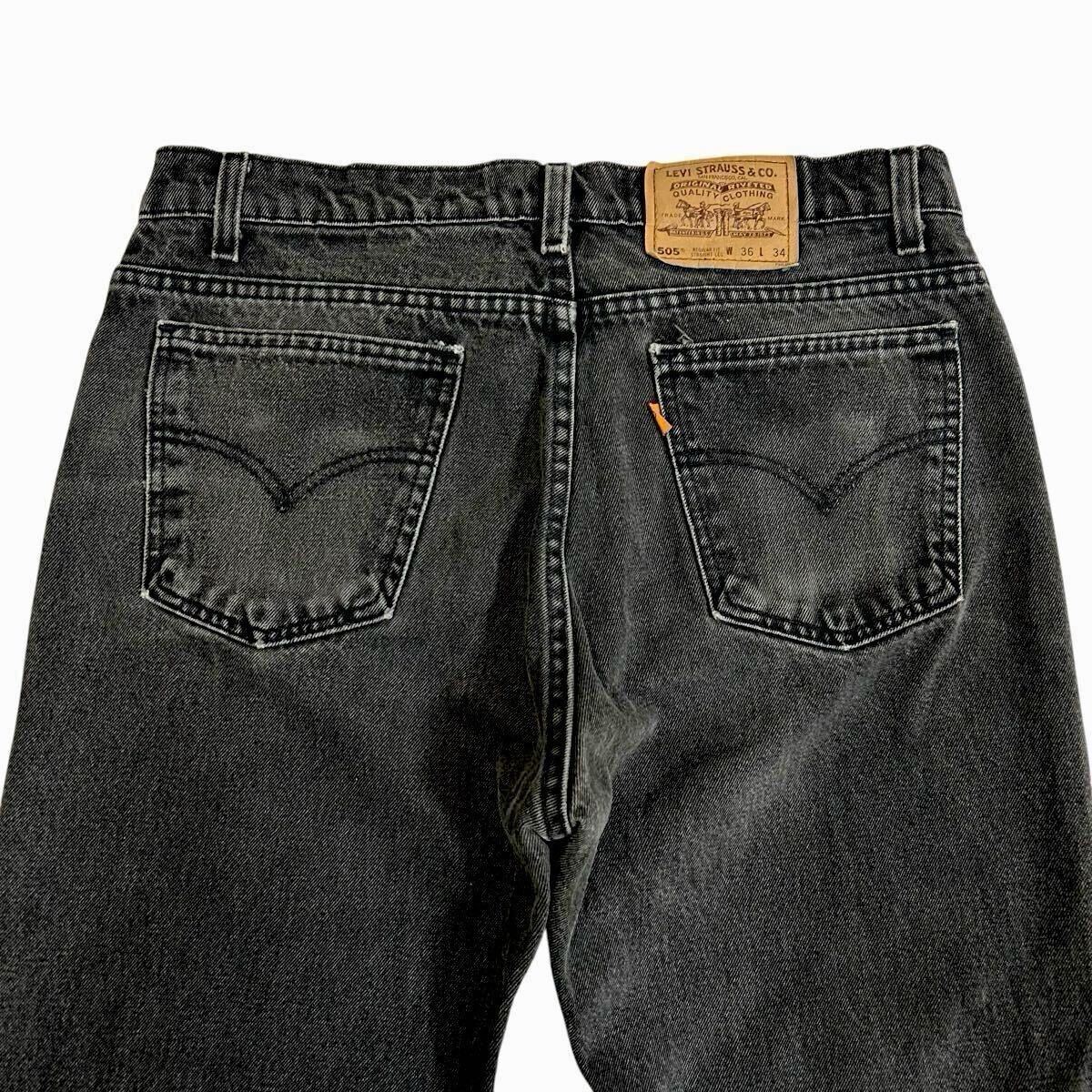 90s LEVI'S 505 USA製 後染め ブラックデニム W36 L34 90s LEVI'S 505 USA製 後染め ブラックデニム W36 L34