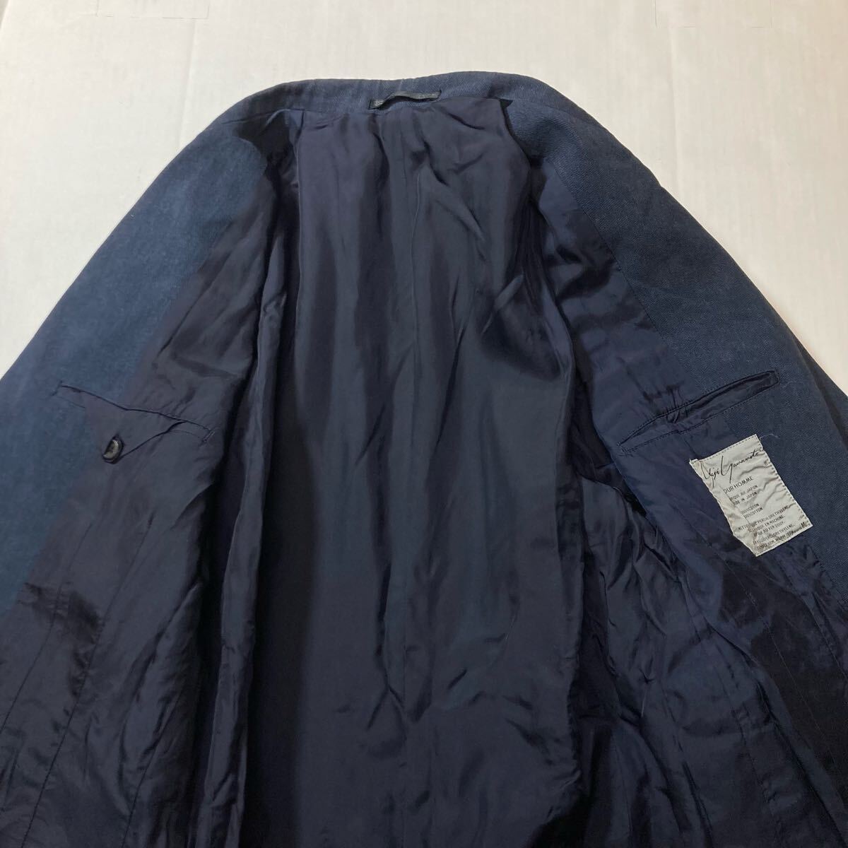 52-18 Yohji Yamamoto POUR HOMME ジップポケット ジャケット ネイビー M ヨウジヤマモト ファスナー　オールド ヴィンテージ
