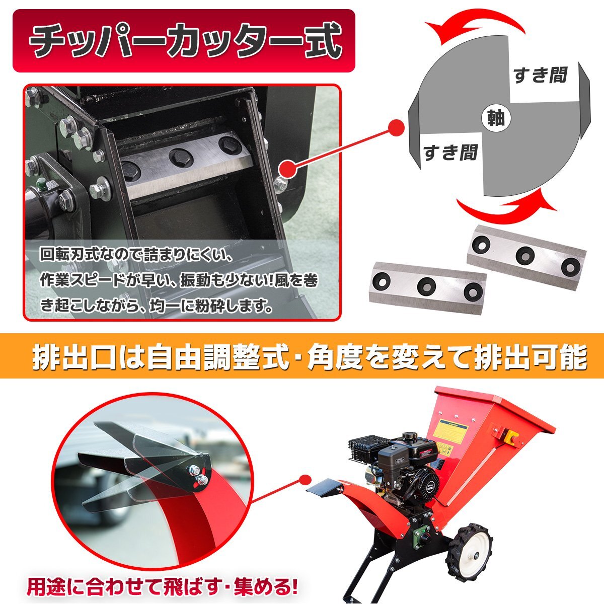 営業所留め】エンジン式粉砕機 7.5馬力 排気量212cc ウッド 営業所留め】エンジン式粉砕機 7.5馬力 排気量212cc ウッド