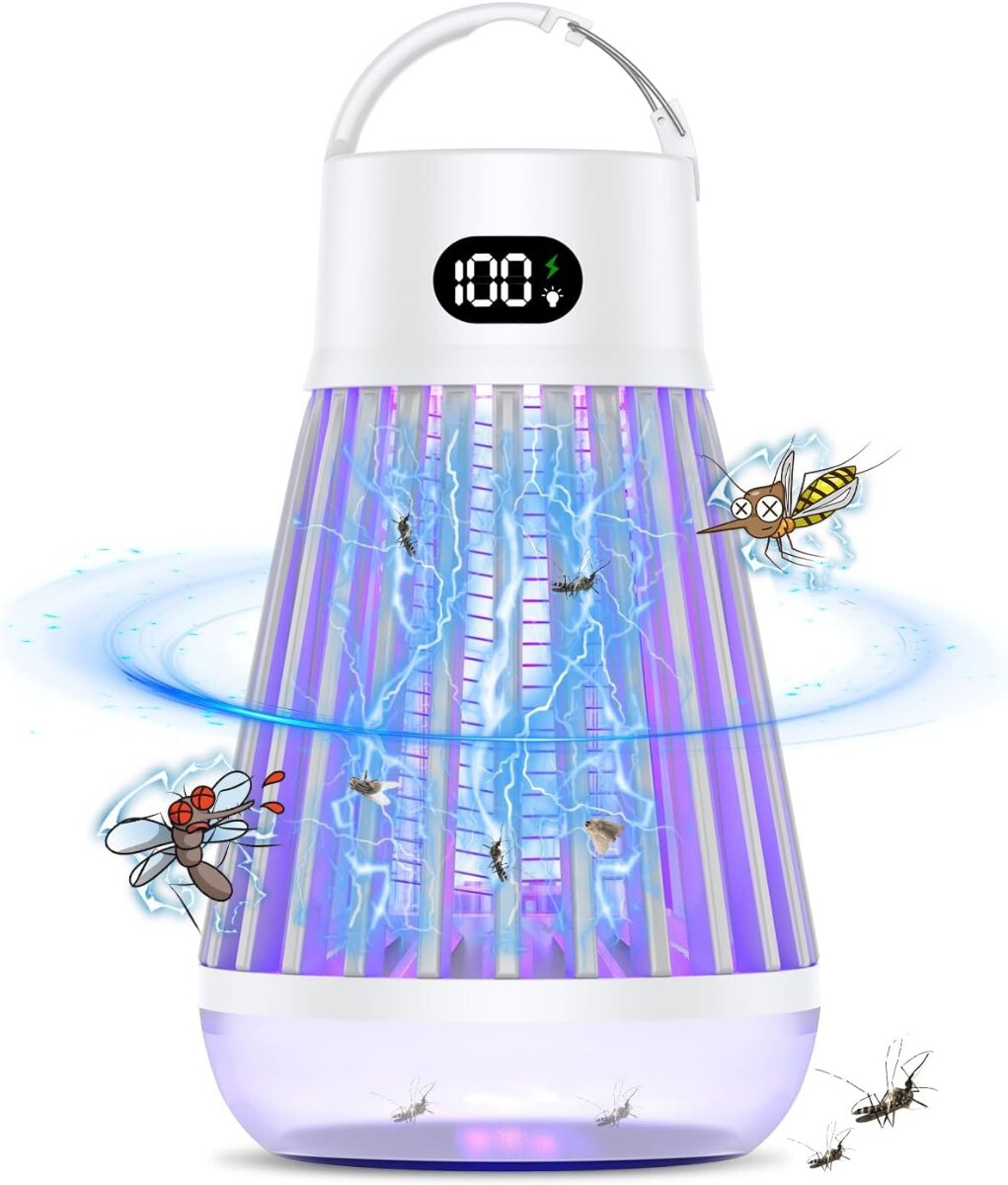 電撃殺蟲器【2024年夏新モデル】Onefun 電撃殺蟲機(jī) コバエ取り 蟲除け 捕蟲器 電気蚊取り器 殺蟲機(jī) LED誘蟲燈 UV光源吸引式 蛾 蚊 