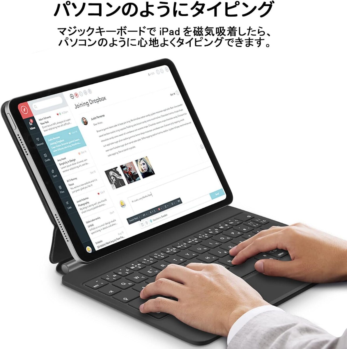 マジックキーボード GOOJODOQ 2024 iPad Air6(M2) 11inch対応スマートキーボード iPad Pro 11第1/2/3/4世代/iPad Air第4/5/6世代通用 
