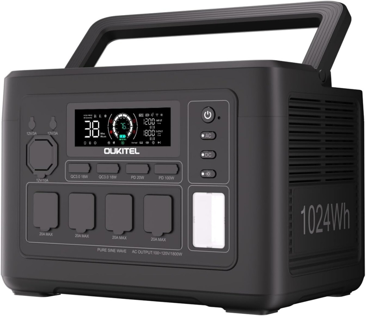 OUKITEL P1000 PLUS 1024Wh大容量 ポータブル電源 出力1800W