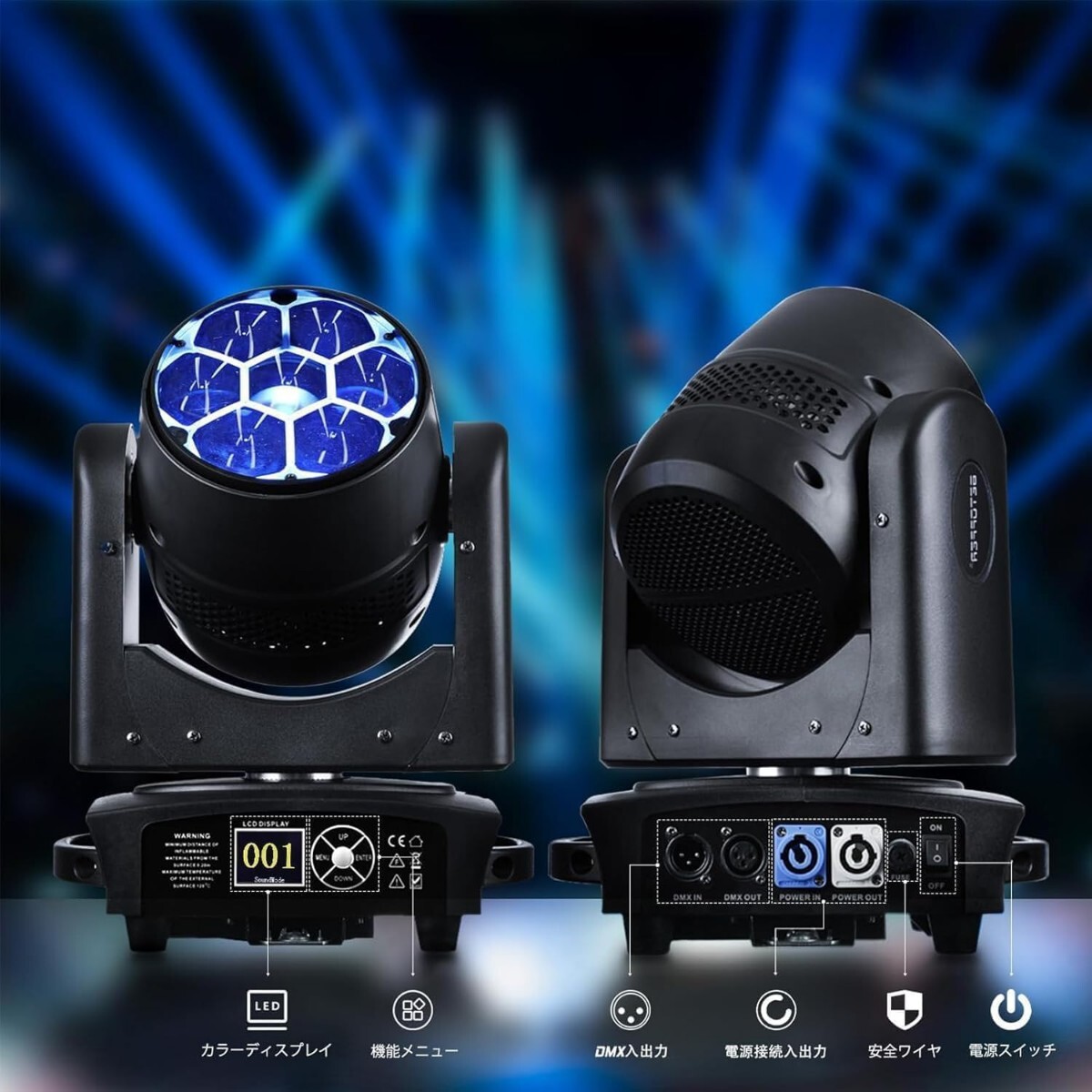 BETOPPER 350W移動ヘッド ライト 7x40W RGBW の洗浄/ズームレンズ/CTO の効果の蜂の目 DJs