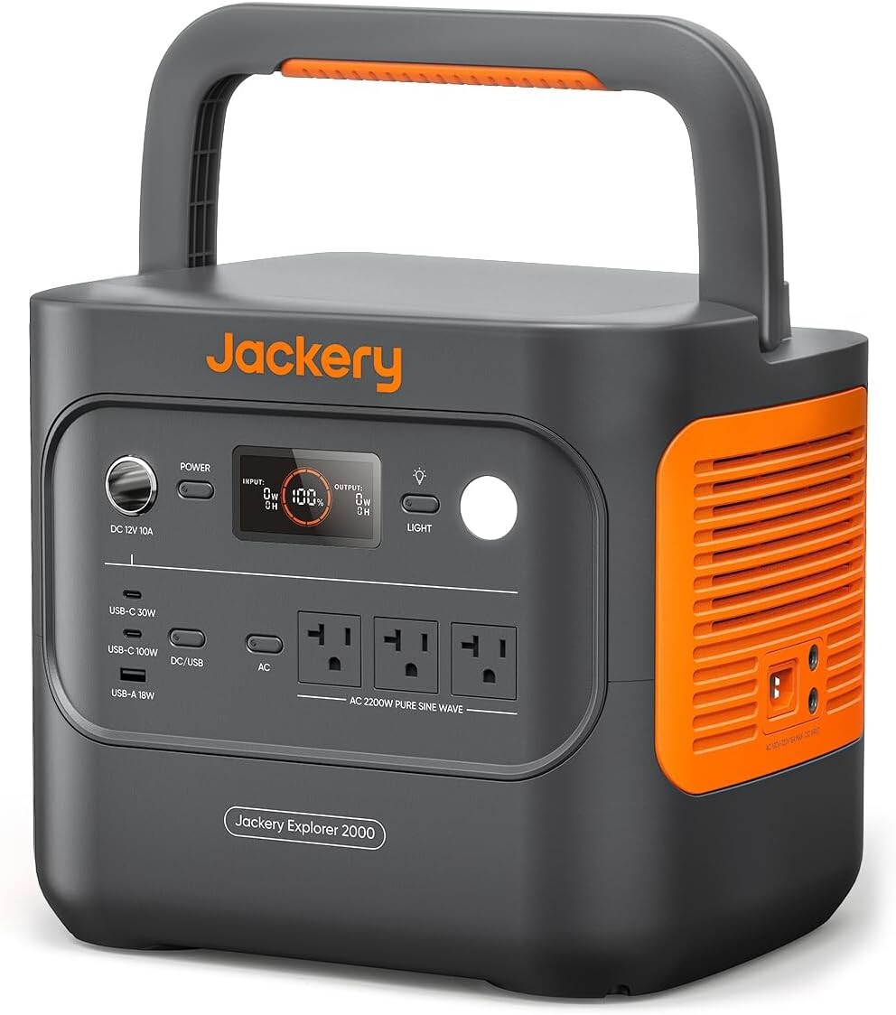 Jackery ポータブル電源 2000 New 2042Wh 大容量 2000Whクラス最軽量 1.7時間満充電 リン酸鉄 10年長寿命 定格出力2200W 瞬間最大4400W _画像1