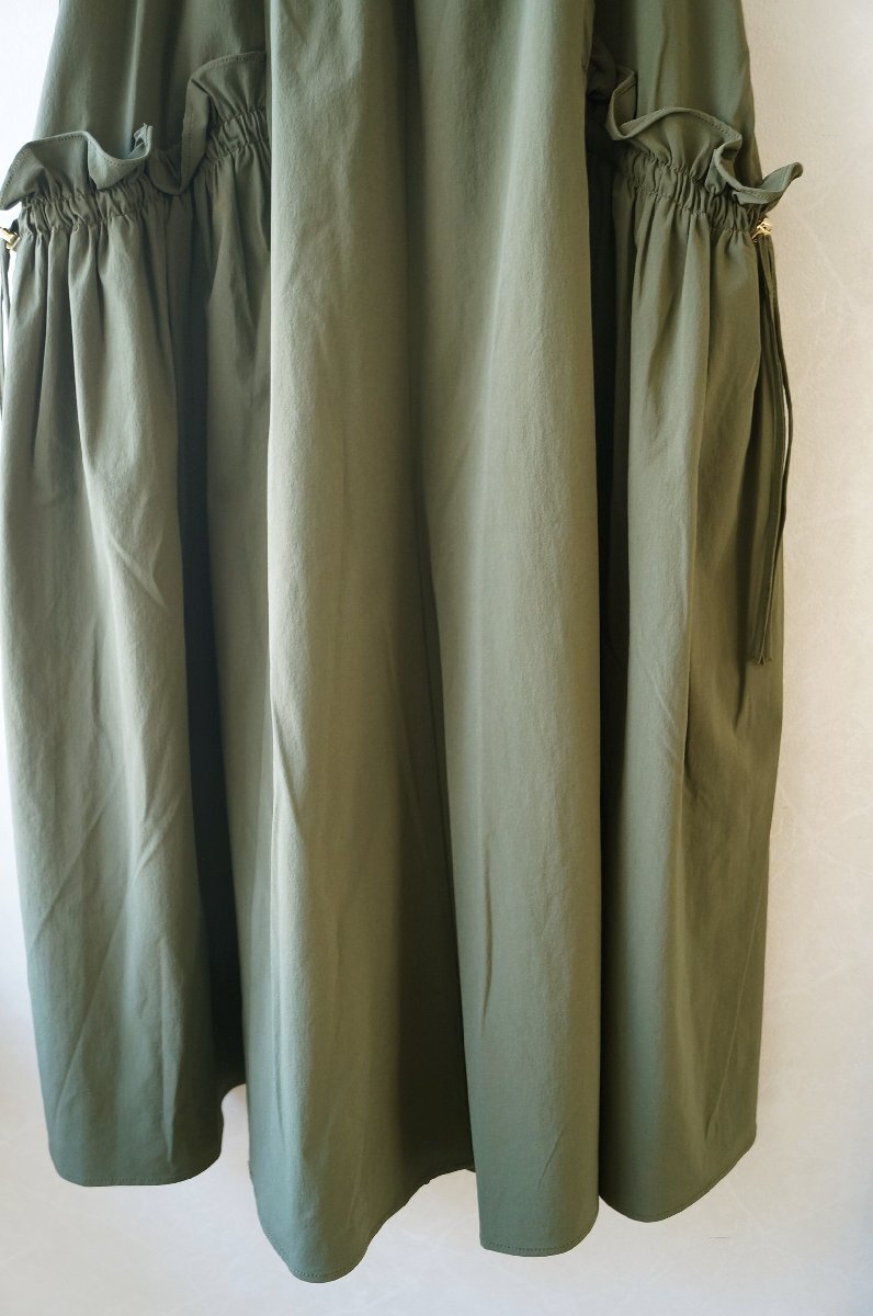 ★ NICOLE / ニコル* サイドギャザー ウエストゴムスカート グリーン 38 ストレッチ* 古着のgplus広島 2503t4_画像4