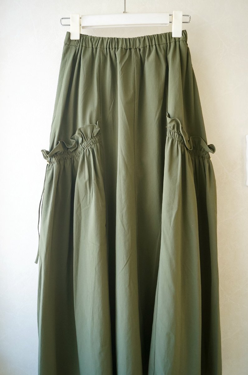 ★ NICOLE / ニコル* サイドギャザー ウエストゴムスカート グリーン 38 ストレッチ* 古着のgplus広島 2503t4_画像5