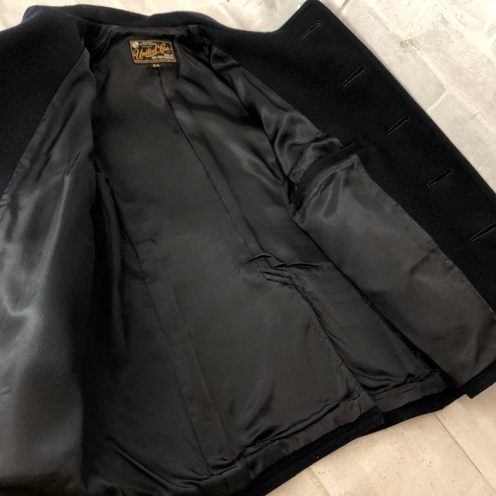 UNITED CARR by Buzz Rickson's バズリクソンズ UC13124 肉厚 26oz メルトン ピーコート ウールコート SIZE: 34 ネイビー MH632025030505