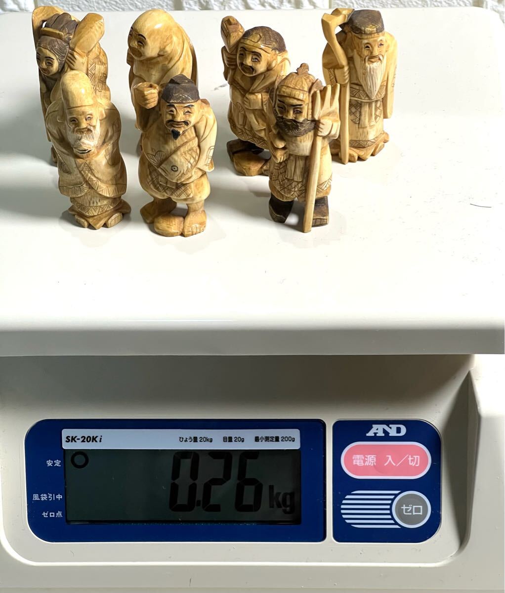 Yahoo!オークション - 牙彫刻 芯彫り 天然素材 象牙風 七福神