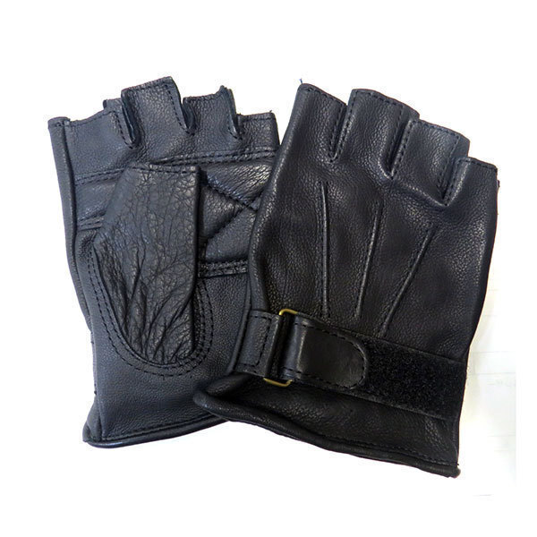 NAPA GLOVE ナパグローブ フィンガーレスグローブ 【530NF】Lサイズ｜指切り 指ぬき 黒 ブラック 山羊革