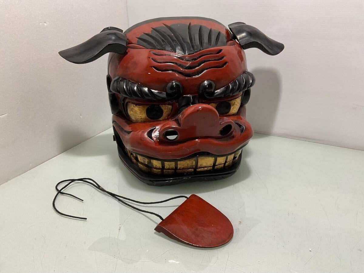2/獅子舞 縁起物 時代物 獅子頭 魔除け 木彫 置物 能面 獅子 2/獅子舞 縁起物 時代物 獅子頭 魔除け 木彫 置物 能面 獅子