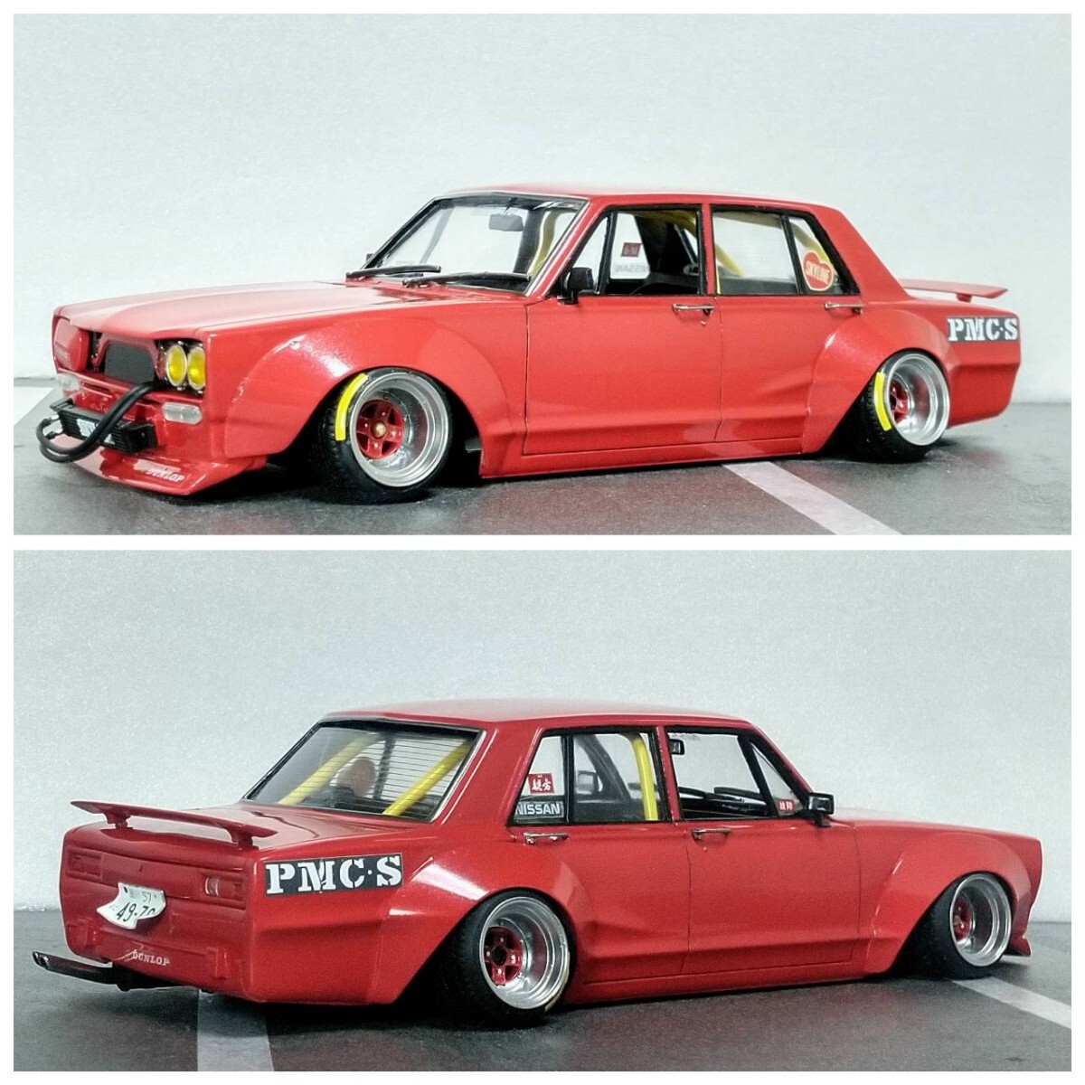 旧車 プラモデル完成品 アオシマ 1/24 ハコスカ