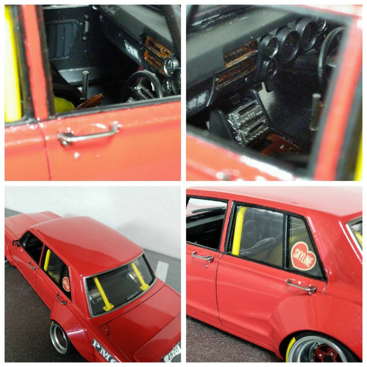 アオシマ製1/24ハコスカワークス完成品(旧車.ハコスカワークス